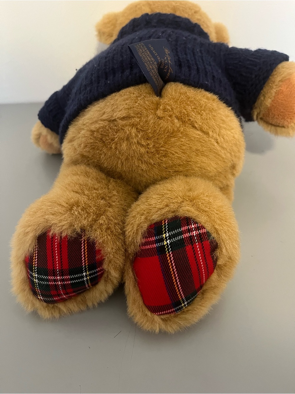 Polo Ralph Lauren 2008 teddy bear wearing blue knit sweater - Picture 7 of 8